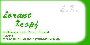 lorant kropf business card