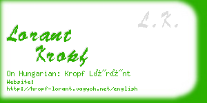 lorant kropf business card